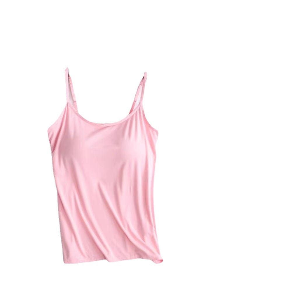 Explosions Cross-border Foreign Trade Long With Chest Pad Beauty Back Camisole Vest Modal One-in-One Top Tube Top Wrap Chest Basing