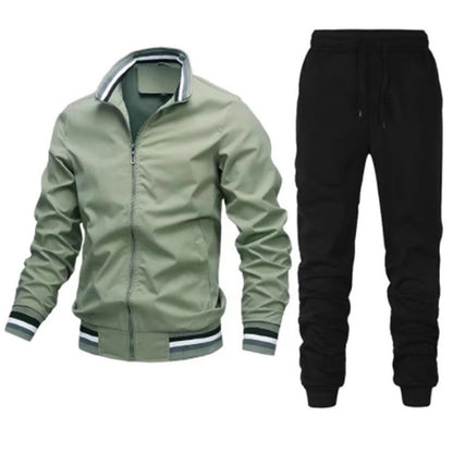 2024 New Men&#039;s Jacket Suit Casual Jacket Stitching Trousers Bomber Jacket High Quality Jacket Suit