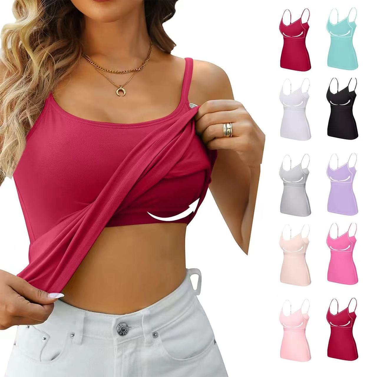 Explosions Cross-border Foreign Trade Long With Chest Pad Beauty Back Camisole Vest Modal One-in-One Top Tube Top Wrap Chest Basing