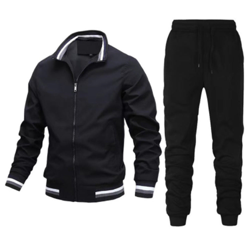 2024 New Men&#039;s Jacket Suit Casual Jacket Stitching Trousers Bomber Jacket High Quality Jacket Suit