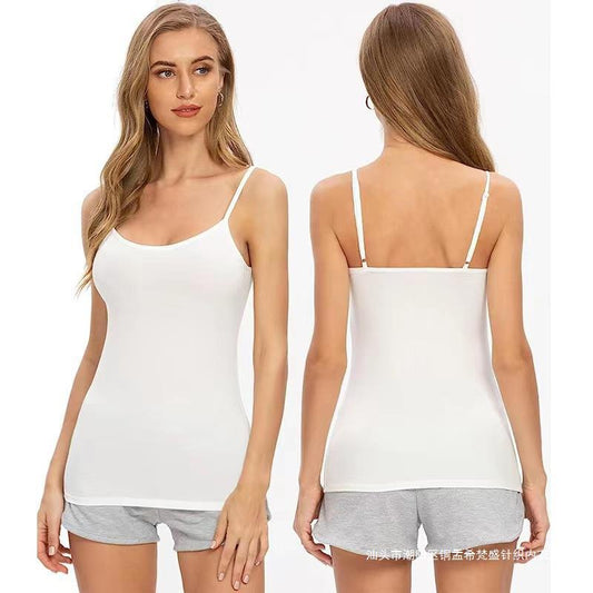 Explosions Cross-border Foreign Trade Long With Chest Pad Beauty Back Camisole Vest Modal One-in-One Top Tube Top Wrap Chest Basing