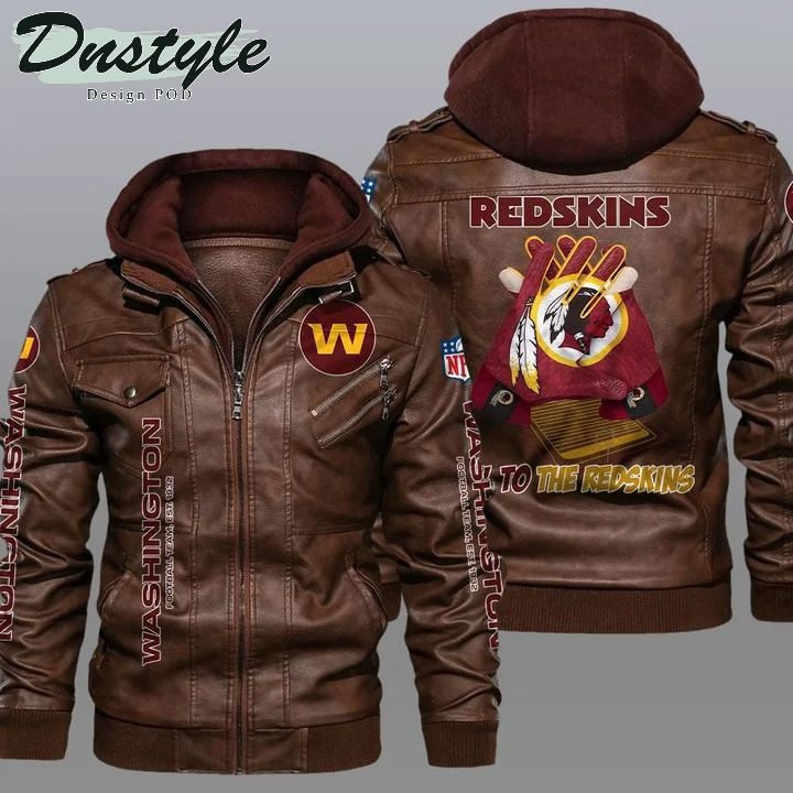 US Size Fleece-lined American Rugby Fans Coat PU Leather Jacket Red Leather For The Fans Coat Motorcycle Jacket