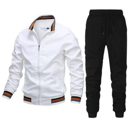 2024 New Men&#039;s Jacket Suit Casual Jacket Stitching Trousers Bomber Jacket High Quality Jacket Suit