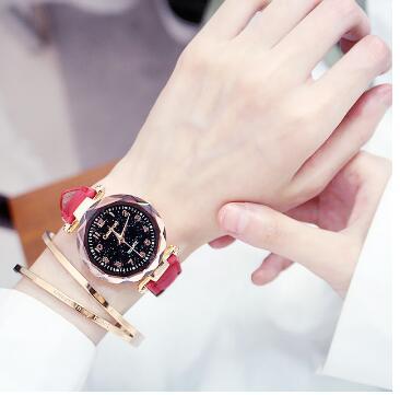 Casual simple starry sky ladies watch