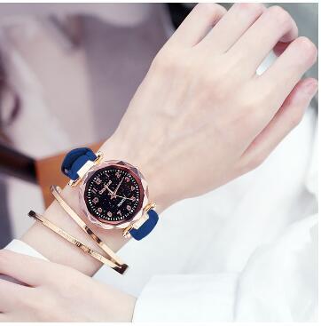 Casual simple starry sky ladies watch