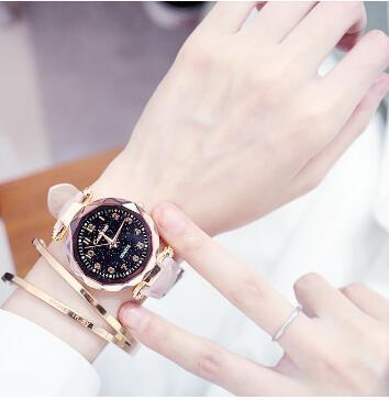 Casual simple starry sky ladies watch